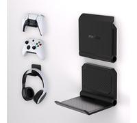 playvital Support pour ps5 Manette/Console/Casque Mural,Porte pour ps4 Controller Stand Holder pour Nintendo Switch Pro pour Xbox Wireless Headset,Fold Socle Base 2 PCS-Noir