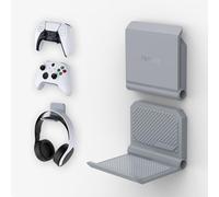 playvital Support pour ps5 Manette/Console/Casque Mural,Porte pour ps4 Controller Stand Holder pour Nintendo Switch Pro pour Xbox Wireless Headset,Fold Socle Base 2 PCS-Gris