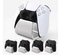 playvital Support pour ps5 Manette Porte pour ps4 Socle Controller, Stand-AL Holder Métal pour Xbox Series X S/Xbox One pour Switch Pro avec Coussinets Antidérapant-Argent