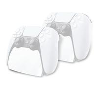playvital Support pour ps5 Porte Manette Accessoire Socle pour ps5 Controller Stand Holder avec Coussinet Antidérapant,2PCS-Blanc