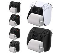 playvital Support pour ps5,Porte Manette pour ps4 Socle pour Xbox Series/One X S,Stand-AL Controller Holder Métal pour Switch Pro avec Caoutchouc Antidérapant-Argent(2PCS)