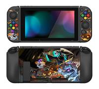 PlayVital ZealProtect Coque de Protection Souple pour Console Nintendo Switch Joy Con, avec Film de Protection Transparent HD, Capuchons de Baguettes et Capuchons de Touches directionnelles ABXY