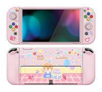 playvital ZealProtect Coque de Protection Souple pour Nintendo Switch OLED avec Capuchons pour Les Pouces et Boutons ABXY Direction - Fête d'anniversaire