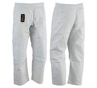 Playwell Arts Martiaux Judo Pantalon Blanc Blanchie - (Double Rembourré Genoux) - 9oz - Blanc, 3/160cm