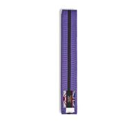 Playwell Ceinture d'arts martiaux colorés en coton avec rayures noires - Karaté, judo taekwondo, Ceinture violette avec rayures noires, 280cm