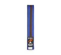Playwell Ceinture d'arts martiaux en coton coloré avec différentes bandes de couleur - (karaté, judo taekwondo), Ceinture bleue avec rayures marron, 280cm