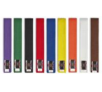 Playwell Ceinture d'arts martiaux en coton de couleur unie extra longue pour évaluation de taille (karaté, judo taekwondo) - 340 cm ou 360 cm, Rouge, 340cm