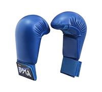 Playwell Gants de compétition d'arts martiaux en vinyle pour compétition de karaté, gants de sparring - Bleu (taille L)