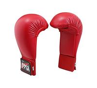 Playwell Gants de compétition en vinyle pour arts martiaux, karaté - Rouge - Taille L