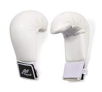 Playwell Gants de karaté de compétition Elite - Travail sur adversaire et Pattes d'ours - Blanc - Taille XS