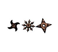 Playwell Martial Arts Childrens Black Rubber Training Ninja Stars (Set of 3)