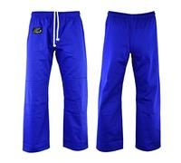 Playwell Martial Arts Judo Pantalon Bleu Blanchie - (Double Rembourré Genoux) - 10oz - Bleu, 3/160cm