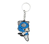 Playwell Porte-clés arts martiaux - Porte-clés Taekwondo en caoutchouc style dessin animé pour enfants (H553), blanc, 8cm