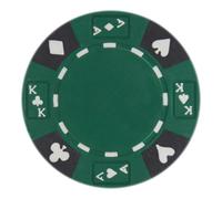 Playzaic Ace King Premium Lot de 50 jetons de poker en argile lourde de 14 g - Jetons de casino vierges en vrac - Pas de dénominations pour Texas Holdem, Blackjack - Accessoires de jeux de paris (vert