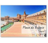 Plaza De Espana (Place d'Espagne), construit entre 1914 et 1928 par l'architecte Anibal Gonzalez, Séville, Andalousie, Espagne, Aimant de réfrigérateur
