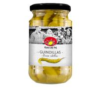 PLAZA DEL SOL - Piments Verts Marinés Au Vinaigre, Saveur Intense Et Acidulée, Bocal 110g - Lot De 3