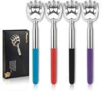 Plazuria Lot de 4 gratte-dos extensibles - Griffes métalliques avec poignées télescopiques en caoutchouc - Cadeau de Noël pour hommes, femmes, enfants