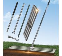 PLBBJH Râteau de nivellement de pelouse 75 x 25 cm, Base en Acier Inoxydable renforcée entièrement fermée, dotée d'une poignée en Mousse antidérapante, Stable et Peu susceptible de basculer