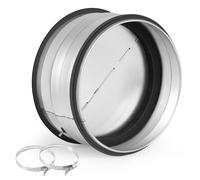 PLCatis Clapet Anti-Retour DN 150mm Hotte D'aspiration, Insert pour Clapet Anti-Retour dans Les Gaines de Ventilation, avec 2 x Colliers de Serrage en Acier Inoxydable 304 avec Poignées 141-165mm