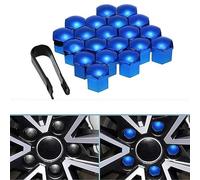 PLCGTNNP pour Ford Focus 2 3 4 MK2 MK3 MK4 RS St 20 Pièces Capuchons D'écrou Roue Voiture, Antipoussière Couvre-écrous Couvre-verrous Pneu Hexagonal Boulon Couvercle avec Ensemble Outil,D/Blue-19mm