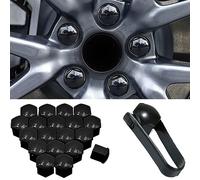 PLCGTNNP pour Ford Transit Custom 20 Pièces Capuchons D'écrou Roue Voiture, Antipoussière Couvre-écrous Couvre-verrous Pneu Hexagonal Boulon Couvercle avec Ensemble Outil,A/Black-21mm