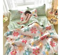 PLCIVSA Couette Réversible Ete Legere et Fine, Couverture D'été Fraîche,Coton Lavé, Courtepointe Fine, Douce Et Confortable, Légère Et Respirante, Lavable en Machine(Color7,200x230cm/78x90in)