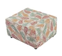 PLCIVSA Housse de Pouf Carré/Rectangulaire 35x35 50x50 30x25 50x30 Extensible Housse Décorative et Protège-Pouf sur Mesure for Repose-Pieds,avec Fond élastique,Lavable(A1,Rectangle:50x30x20cm)