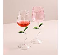 Plcnn Lot de 2 verres à vin en forme de rose créative en forme de rose pour cadeaux de fête, dîner, mariage