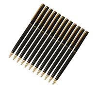 PLCPDM 12 Pièces 1.0mm Stylo À Bille En Métal Conception Rotative Stylo D'écriture Lisse Cadeaux Premium Pour Fournitures De Bureau Scolaire (120字符)