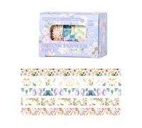 PLCPDM 5Rolls Vintage Flower Pattern Tape for Art Journal Photo Album Packaging - Decorative Adhesive 10mmX2M Kids Craft