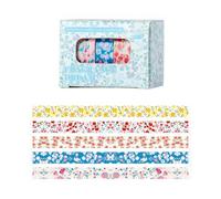 PLCPDM 5Rolls Vintage Flower Pattern Tape for Art Journal Photo Album Packaging - Decorative Adhesive 10mmX2M Kids Craft