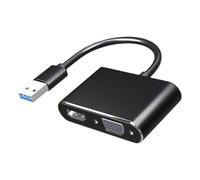 PLCPDM Adaptateur USB 3.0 vers HDTV VGA pour moniteurs avec vitesse 5 Gbit/s Résolution 1080p Adaptateur double écran Plug-and-Play