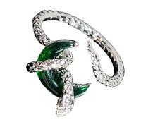 PLCPDM Anneaux ouverts réglables avec des motifs serpentins et un accessoire de lune pour des styles uniques, usage quotidien décontracté, bande ouverte élégante