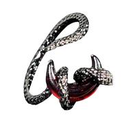 PLCPDM Anneaux ouverts réglables avec des motifs serpentins et un accessoire de lune pour des styles uniques, usage quotidien décontracté, bande ouverte élégante