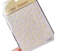 PLCPDM Autocollants d ' Ongles Floraux 5D élégants avec Lueur de Coquille, faciles à appliquer et à enlever pour Les Femmes, Autocollants Uniques pour Nail Art