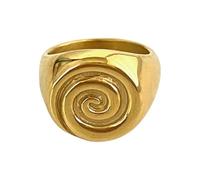 PLCPDM Bague réglable artistique creux spirales/conques/croissants anneaux tendance en acier inoxydable accessoire de doigt pour les créateurs de tendance, Acier inoxydable