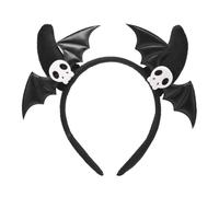 PLCPDM Bandeaux en corne de diable avec autocollants crâne et ailes pour animes, rassemblements d'Halloween pour fille