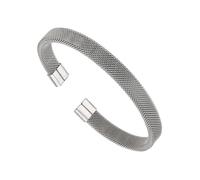 PLCPDM Bracelet manchette moderne en maille en forme de C en acier inoxydable réglable unisexe bijoux délicats en forme de C en acier inoxydable, One Size, Comme décrit