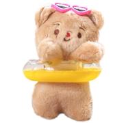PLCPDM Breloque ours beurrier avec bouées de natation en peluche pour porte-clés et sac, jaune