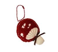 PLCPDM Broche en forme de lapin en forme de champignon en peluche - Décoration de Noël pour filles - Accessoires et cadeaux - Ornement en tissu doux, Pendentif Champignon Rouge, One Size