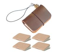 PLCPDM Carnet de croquis compact en cuir avec porte-clés pour voyageurs et journaux intimes, marron foncé