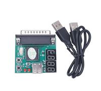 PLCPDM Carte de test de panne d'ordinateur USB alimentation 4 chiffres pour ordinateur portable port parallèle détection et réparation de défauts accessoire de réparation
