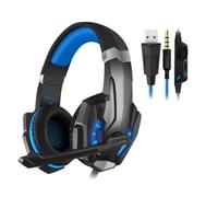 PLCPDM Casque de Jeu antibruit pour contrôleur de Jeu avec lumière LED, Cache-Oreilles Souples, Bandeau réglable, Microphone Flexible