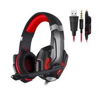 PLCPDM Casque de Jeu antibruit pour contrôleur de Jeu avec lumière LED, Cache-Oreilles Souples, Bandeau réglable, Microphone Flexible