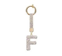 PLCPDM Chaîne incrustée de cristal scintillant avec motif de lettre personnalisable moderne en alliage porte-clés tendance accessoire robuste, F, taille unique