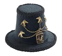 PLCPDM Chapeau haut-de-forme en tissu non tissé victorien avec pince à cheveux avec engrenage, unisexe, chapeau Fedoras Chapeau d'Halloween