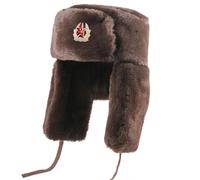 PLCPDM Chapeau thermique à rabat d'oreille avec motif badge soviétique, coque en polyester coupe-vent, doublure en fourrure artificielle pour randonnée, usage quotidien, reconstitution historique