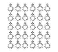 PLCPDM Chapelet de dévotion 30 pièces en métal argenté avec anneaux crucifix pour pratiques spirituelles et cadeaux de poche