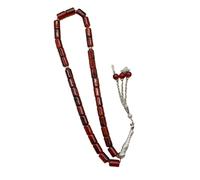 PLCPDM Chapelet de prière élégant avec 33 perles cylindriques en verre pour la pratique religieuse confortable pour poignet - Cadeau multicolore