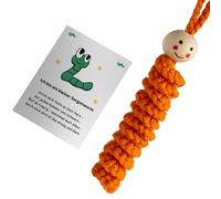 PLCPDM Chenilles Vertes Au Crochet Anti-Stress Faites À Main Anti-Stress Carte Accessoire pour Le Soutien des Émotions